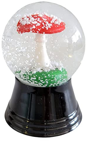 Schneekugel Echtglaskugel - Fast wie echter Schnee Motiv: Glückspilz, Fliegenpilz, 4 cm
