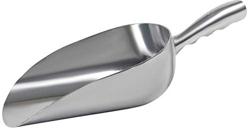 Aluminiumguss-Utility-Schaufel, runder Boden, Eisschaufel für Mehrzweck-Einsatz, mit Fingernut-Griff (2,4 l)