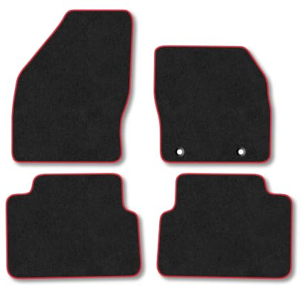 Ford C-Max (2007-2011) Carpet Car Mats | Red Edge Trim Tailored Fit Floor Mats Full Coverage Protection Accessories Easy Clean Anti Slip Made in the UK
