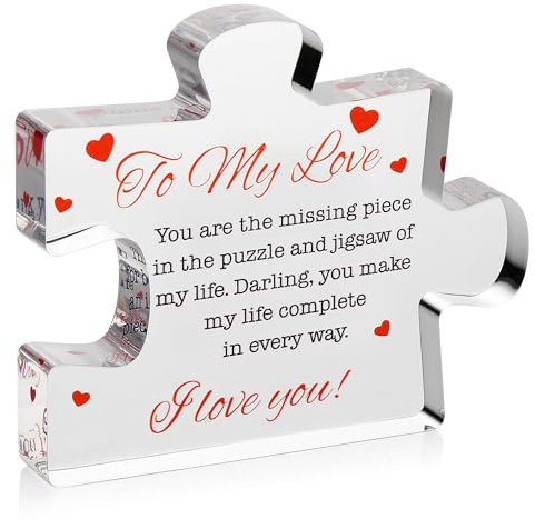 Valentines Day Gifts for Her - I Love You Gifts for Her, Him - To My Love Acrylic Block Puzzle 3.35 x 2.76 inch - Birthday, Anniversary, Valentine's Gift for Husband, Wife, Boyfriend, Girlfriend