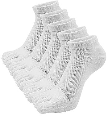 ZAKASA Calcetines con Dedos para Deporte Hombre - Separados de Cinco Dedos de Algodón Transpirable para Correr
