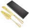TEAYASON Personalisiert Tortenheber inkl. Tortenmesser mit Gravur, Hochzeitsgeschenke für Brautpaar, Kuchenschneideset aus Edelstahl für Hochzeit, Jahrestag, Geburtstag (Gold, Ring)