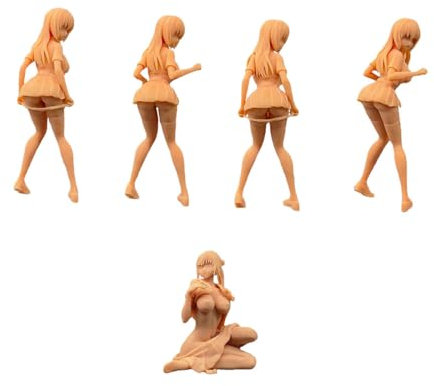 ZEDACAKAI (5 Pcs 1/72 Figure Sexy Female loli Student Sister Resin Model Miniature Garage GK Kit Need to Be Colored by Yourself