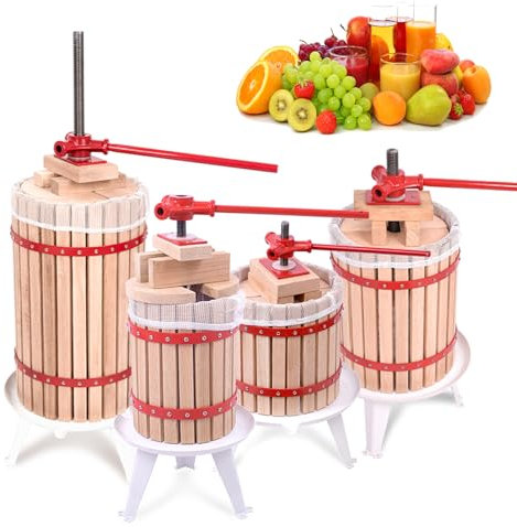XINZI 18L Obstpresse Fruchtpresse Manuell Weinpresse Saftpresse Maischepresse Mobile Obstmühle Apfelpresse mit Pressnetz und Handkurbel Weinpressen Set für Apfelsaft Beeren Fruchtsäfte Obstweine