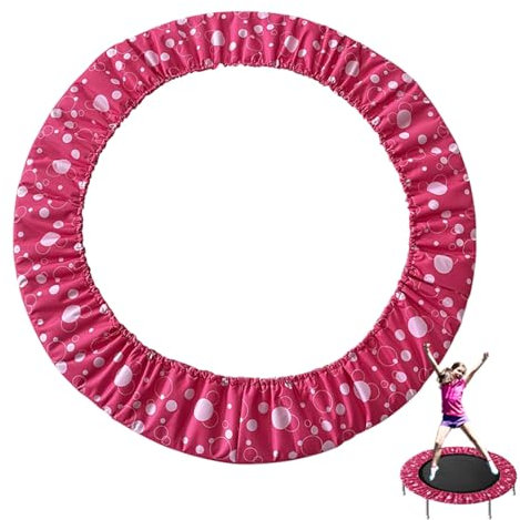 Trampolin Randabdeckung 96-120cm, Indoor Erwachsene Kinder Fitness Trampolin Umrandung, 800D Reißfest Oxford-Tuch Federabdeckung, 100% UV-beständig Trampolin Zubehör Ersatzteile,Pink 2,81cm(32inch)