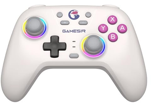 GameSir Nova Wireless Switch Pro Controller for Switch/Lite/OLED, Switch Controllers with Hall Effect JoySticks, RGB LED, Turbo,Programmable,Motion Control, Wake Up Function (Bianco)