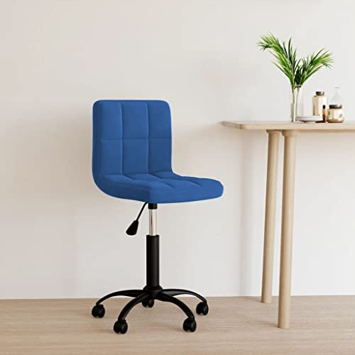 ZQQLVOO Gaming-Stuhl Schreibtischstuhl Drehstuhl Bürostuhl Drehbar Blau Samt Geeignet für Heimbüro oder Wohnzimmer