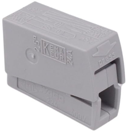 Wago 224-101 Grey 2 Pole Lighting Connector 0.5-2.5mm² Pack of 10