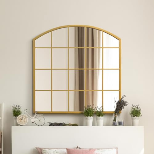 MirrorOutlet The Arcus - Specchio da parete con cornice ad arco per finestra, 100 x 100 cm, adatto per interni ed esterni