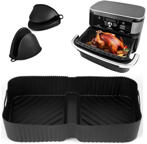 Ninja AF500EU Heißluftfritteuse Zubehör, Airfryer Zubehör für Ninja Foodi Flexdrawer 10,4 L,3 Pcs Airfryer Silikonform Wiederverwendbar für Ninja AF500EU AF500EUCP (1pc 36 * 20 * 10 cm)