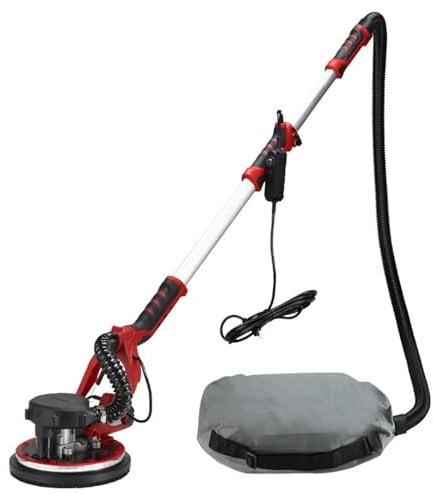 Levigatrice Per Muro Telescopica,900~1200 Giri/Min,Diametro Ø225mm,Velocità Regolabile A 6 Velocitàper Levigatura Professionale Pareti,Soffitto,SandingDiscs6PCS-220V