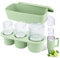 WUJUN Ice Cube Tray for Stanley Cup 30-40Oz Tumbler, Silicone Ice Cube Molds with Lid and Bin for Chilling Cocktails, Whiskey, Drinks, Coffee, Easy Fill and Release Ice Make (Green, 30 oz)