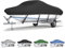 Toldo Barco 210D Tela Oxford Impermeable, Fundas para Barco, Resistente a los Rayos UV, al Polvo y a la Intemperie, para Casco en V, Remolque de lanchas y Yates (Black,17-19ft)