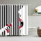 Duschvorhang Rote Schwarze Streifen Duschvorhang Stoff Polyester Badevorhang Shower Curtains Antischimmel Duschvorhang Wasserdicht Duschvorhänge Duschvorhang 240x200 mit 12 Duschvorhangringen
