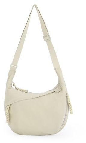 Fecialy Bolso en Forma de Media Luna Hobo de Nylon Con Múltiples Bolsillos - Luna y Albóndigas Perezosas para Hombre y Mujer