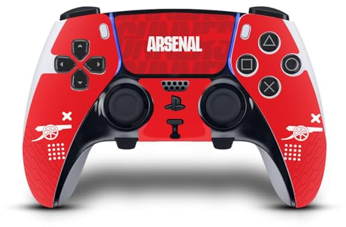 Head Case Designs Offizielle Arsenal FC Rot und Gold Logos Vinyl Haut Gaming Aufkleber Abziehbild Abdeckung kompatibel mit Sony PlayStation 5 PS5 DualSense Edge Controller