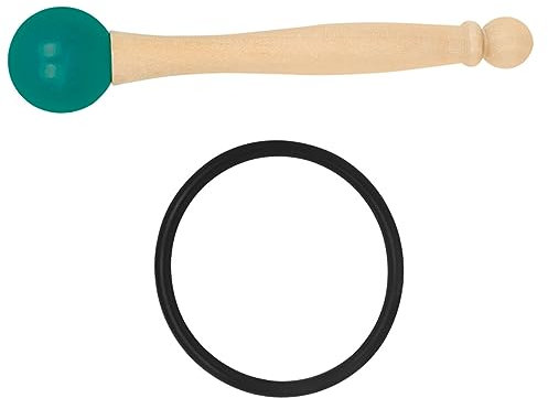 Abaodam Crystal Bowl Mallet Singing Bowl Stick Wooden Handle Rubber Ring for Meditation