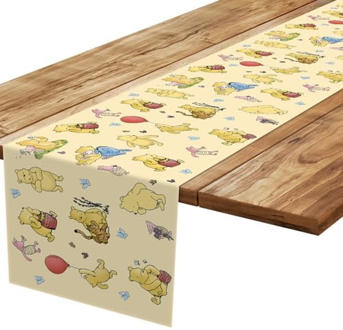 Decorazioni classiche per baby shower di Winnie the Pooh, decorazione per feste di compleanno Pooh, tovaglie Winnie the Pooh, tovaglia gialla Pooh, Winnie Gender Reveal forniture per feste di