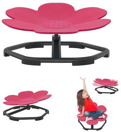 YRHome Karussell Autismus Kinder Drehstuhl Sensorischer Drehstuhl Autismus-Sensorikspielzeug 360°-Drehsitz Balance Schaukel Balance Stuhl für Physische Koordination & Gleichgewicht Magenta