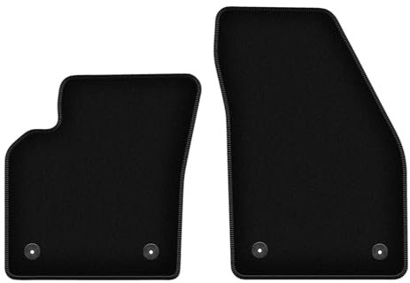 Wielganizator Velours Vorne Fußmatten passend für Volvo V50 (2004-2012) | Qualität: Basic - Genaue Passform, rutschfeste Untregrund 2-teilig - Schwarz