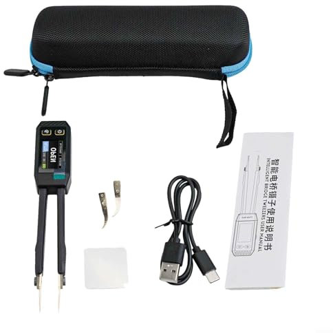 URPIZY LCR-ST1 Digitale Brückenmessgerät Hochpräzisions-LCR-Meter Intelligente Pinzette Dreifachfrequenz-Test Automatische Erkennung Datenaufzeichnung Austauschbare Pinzettenköpfe