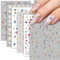 Nail Stickers, 9 Sheets Flower Nail Art Stickers Decals Self-Adhesive Spring Summer Floral Blossom Daisy Design Decoration Accessories (9 Sheets Flower)