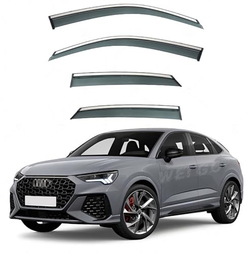 YJTYC Auto Windabweiser für Audi Q3 Sportback MK2-F3 2020-2025, Autofenster Regenschutz Auto-Seitenfenster-Abweiser Auto Integrierter Regenschutz