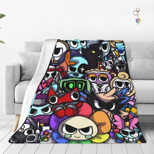 GDFENDU Anime World Decke mit Schlüsselanhänger, weiche Überwurfdecke, für alle Jahreszeiten, warm, leicht, gemütlich, Plüschdecken für Zuhause, Schlafzimmer, Sofa, Stuhl, Reisen (C, 76,2 x 101,6 cm)