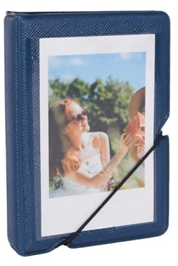 Mini Photo Album with 28 Pocket for Fujifilm Instax Mini 12 11 99 90 40 9 8 7 EVO LiPlay 2x3 Inch Pictures Films,Kpop Photocard Holder Albums for 54x86mm Pictures (Blue)