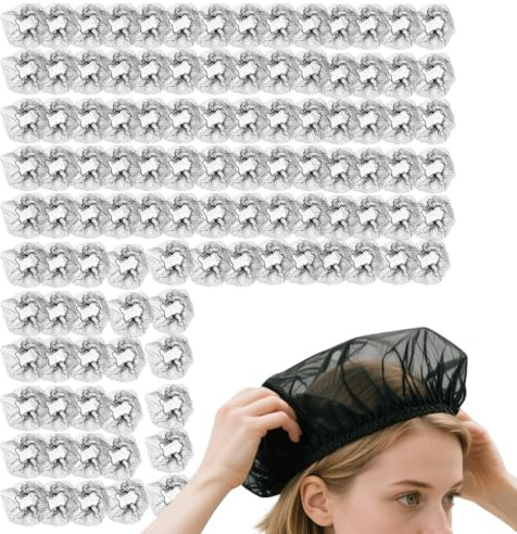 Eojpdji Haarnetze Für Damen | Schwarze Haarnetze Für Duttfrisuren,100 Stück Atmungsaktive Mesh Für Haushalt Restaurant Küche Fabrik Schlaf