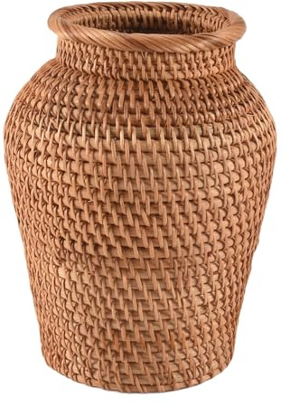 Sirxlevcy Wicker Basket Rattan Hanging Flowerpot Flowerpot Flower Basket Storage Basket Wicker Vase Rustic Woven Flower Basket Pot