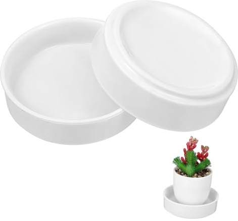 HIAKDOFT 2 pezzi Sottovasi in Ceramica Rotondi per Piante Brasiliane da Piattini Raccogligocce Stabili e Resistenti Vassoi per Vasi da Interno ed Esterno con Funzione Antigoccia per