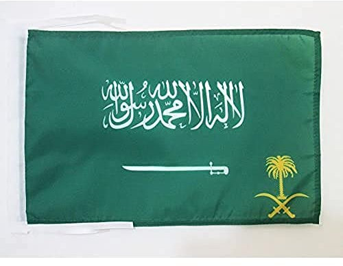 AZ FLAG - Flagge Königliche Standarte Von Saudi-Arabien - 45x30 cm Mit Kordel - Saudi-Arabische Fahne 30 x 45 Cm - Flaggen