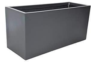 Pflanztrog für Rollen aus Fiberglas in anthrazit von eastwest Trading - Größe (LxBxH): 100x40x50 cm