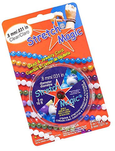 Craft County stretch Magic Cord – 3, 5, 25 o 100 meters – nero, perla, chiaro – disponibile in diversi diametri .8mm X 5 meters Clear