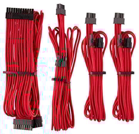 Corsair Premium Individually Sleeved PSU Cables Starter Kit Type 4 Gen 4 – Red
