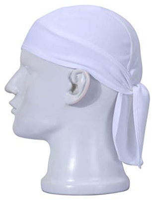 CHUGE Sport Kopftuch Schweißband Bikertuch Bandana Cap Tuch Pirat Kappe Kopfbedeckung Piratentuch Fahrrad Motorad Cap Schnelltrocknend Sonnenschutz Atmungsaktiv für Damen Herren WEIß