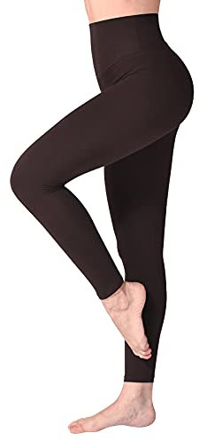 SINOPHANT Leggings Damen High Waist - Blickdicht Leggins mit Bauchkontrolle für Sport Yoga Gym(1 Braun,S-M)