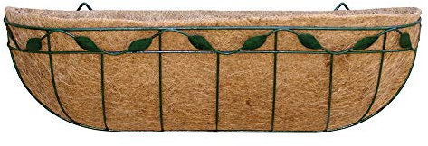 Garden Pride Wall Mounted Planter - Complete with Coco Liner - Leaf Design Trough Planter