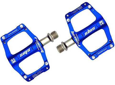 CMUNDLJQ 9/16 Zoll Ultra Light Aluminium Trekking Rennrad Fahrrad Mountainbike Pedale BMX Fahrradpedale Anti-Rutschpedale 013M (Blau)