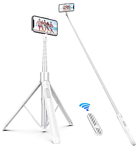 ATUMTEK 150CM Selfie Stick, TikTok Selfie-Stick mit Hochbelastbarem Aluminium und Rutschfesten Handy-Stative Füßen für iPhone/Android-Handy Selfie, Videoaufnahme, Videoblogs und Live-Streaming
