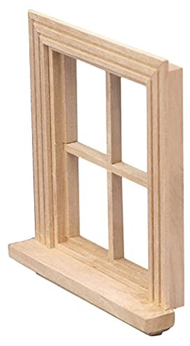 Balacoo Puppenhaus Fenster: Holz DIY Basteln 1: 12 Puppenhaus Holzfenster - Miniatur Möbel Modell Spielzeug Für Weihnachtsszene Feengarten Dekoration