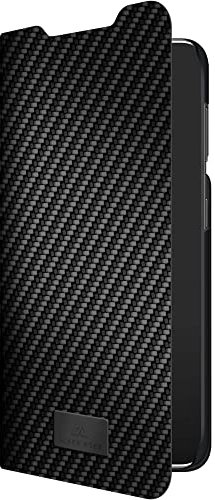 Black Rock - Carbon Optik Booklet Hülle Passend für Samsung Galaxy S22 5G I Handyhülle, Standfunktion, Carbon Look, Magnet Verschluss (Schwarz)