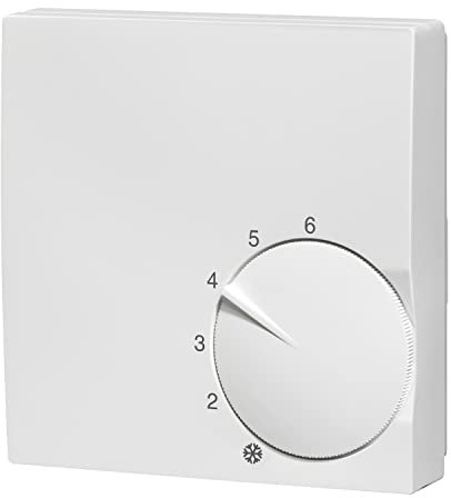 EHMANN Raumtemperaturregler, Aufputz Thermostat Slim, mit Bimetall, Farbe: weiß - ähnlich RAL9010
