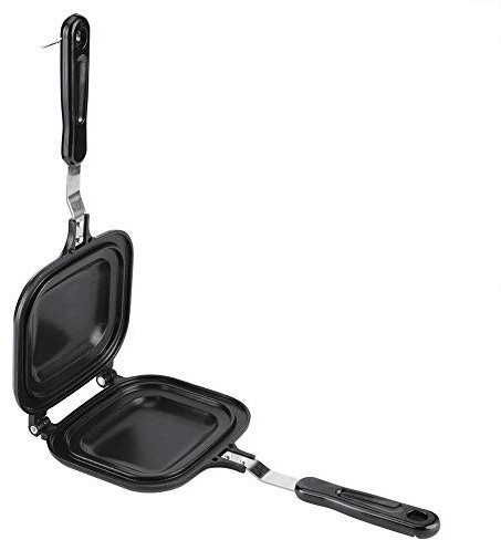 Plancha Antiadherente de Aluminio para Gofres, Máquina para Hacer Gofres de Doble Cara, Sartén para Freír, Plancha para Gofres, Apta para Gofres, Sándwich, Tostadora, Merienda, Desayuno