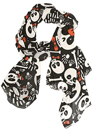 Herbst Sonnenblume Damen Langer Schal Schal Wrap Weich Mode Leichte Chiffon Seidenschals, Halloween Skelett Hintergrund 1