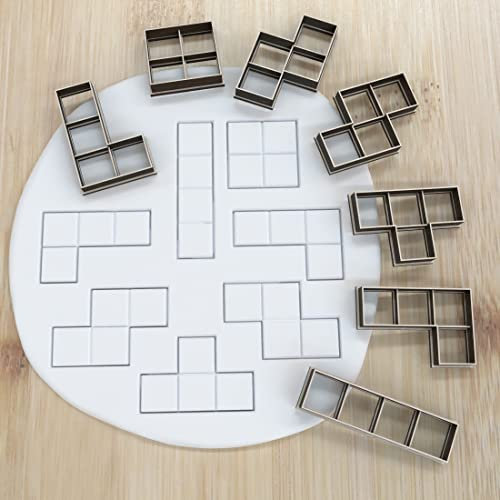 Tetris Puzzle 7pieces cookie cutter Fondant Keksstempel/Ausstechform keksausstecher PLA ca.8cm