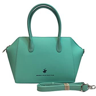 Beverly Hills Polo Club Handtasche und Schultergurt gummiert 28 x 24 x 11 cm Grün, grün, 28 x 24 x 11