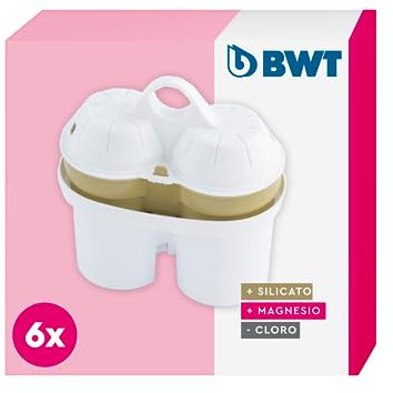 BWT Silikat & Magnesium Filterkartuschen | 6er Set Wasserfilterkartuschen für BWT Wasserfilter | Reduziert Chlor für mentale Frische und natürliche Schönheit | Für gesundes, frisches Trinkwasser