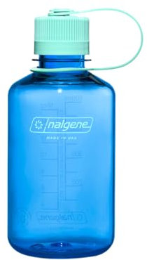 Nalgene Water Bottle - Lightweight Sustain Tritan BPA-Free Shatterproof Bottle for Backpacking, Hiking, Gym, 16 OZ, Narrow Mouth, Cornflower Blue